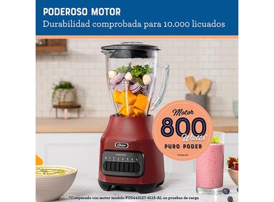 LICUADORA OSTER BLSTPEG-RPB VASO VIDRIO 6 VELOCIDADES MÁS PULSO - 4