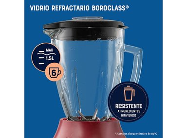 LICUADORA OSTER BLSTPEG-RPB VASO VIDRIO 6 VELOCIDADES MÁS PULSO - 5
