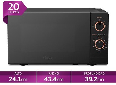 MICROONDAS MIDEA 20 L MMP-20M711N N PLATO GIRATORIO - 1