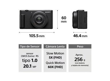 CÁMARA VÍDEO DEPORTIVA SONY ZV-1F WI-FI BLUETOOTH 20.1 MP VIDEOBLOGS - 4