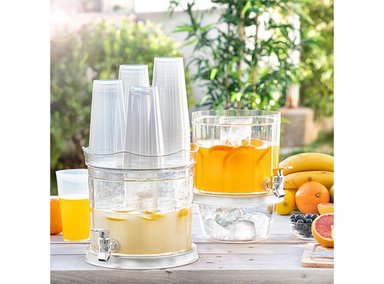 DISPENSADOR BEBIDAS INNOVAGOODS TWINTAP DOBLE CON DEPOSITOS DE HIELO Y BANDEJA PARA APERITIVOS  - 6