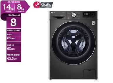 LAVADORA SECADORA LG WD14BVC2S6C 14KG/8KG NEGRO - 1