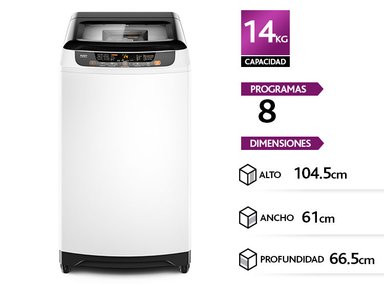 LAVADORA CARGA SUPERIOR MADEMSA 14 BZG 14KG BLANCO - 1