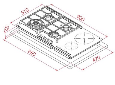 ENCIMERA GAS ELÉCTRICA PLACAS DE INDUCCIÓN TEKA 6 PLATOS JZC 96342 - 11