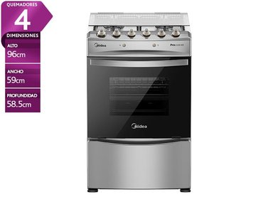 COCINA A GAS MIDEA MCG-4QPI24NS 4 PLATOS GRIS - 1