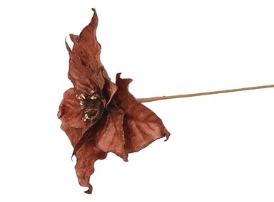 ADORNO NAVIDEÑO RIPLEY HOME POINSETIA VELVET ORANGE - 1