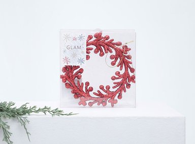 ADORNO NAVIDEÑO RIPLEY HOME SET X2 CORONA ROJA - 2