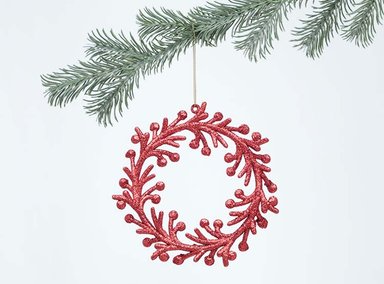 ADORNO NAVIDEÑO RIPLEY HOME SET X2 CORONA ROJA - 1