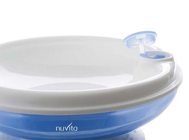 PLATO DE BEBE NUVITA CON TAPA PARA MICROONDAS AZUL - 2