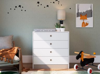 CÓMODA KIDSCOOL AMORE 4 CAJONES MADERA BLANCO - 3