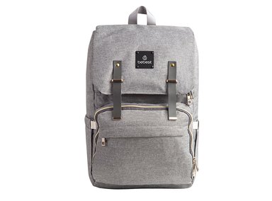 MOCHILA MATERNAL BEBESIT PAÑALERA 2191 GRIS CLARO - 2