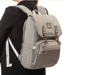 MOCHILA MATERNAL BEBESIT PAÑALERA 2191 GRIS CLARO - 3