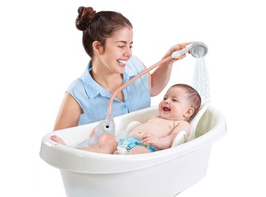 JUEGO DE BAÑO ELEFANTE DUCHA INTERACTIVO ROSADO INFANTIL BEBÉ - 4