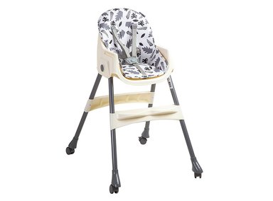 SILLA DE COMER BEBE STEPS PLEGABLE CON RUEDAS GRIS BEBESIT - 3