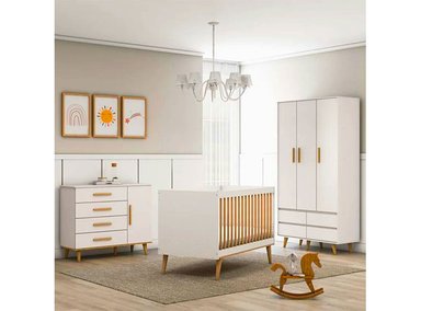 CÓMODA KIDSCOOL LUDMILA MIEL BLANCO - 5
