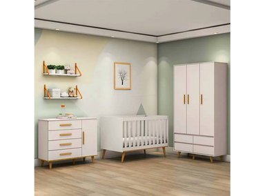 CÓMODA KIDSCOOL LUDMILA MIEL BLANCO - 6