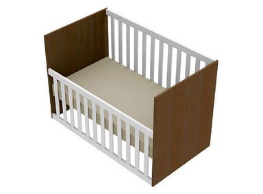 CUNA KIDSCOOL GABI BARANDA AJUSTABLE BLANCO/CAFÉ - 2