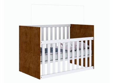 CUNA KIDSCOOL GABI BARANDA AJUSTABLE BLANCO/CAFÉ - 1