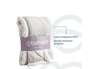 MANTA SHERPA DE POLAR GRIS BEBESIT - 6