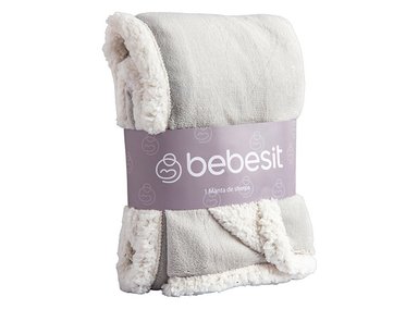 MANTA SHERPA DE POLAR GRIS BEBESIT - 1