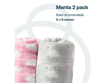 PACK 2 MANTAS BEBESIT BEBÉ HIPOALERGÉNICAS ROSADO 110 X 150 CM - 2