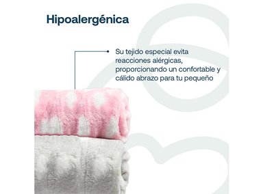 PACK 2 MANTAS BEBESIT BEBÉ HIPOALERGÉNICAS ROSADO 110 X 150 CM - 3