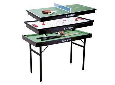 MESA MULTIJUEGOS KIDSCOOL 3 EN 1 MADERA VERDE - 1