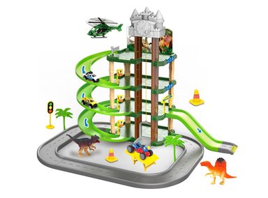 PISTA AUTOS ULTRA TOY DINOSAURIOS ESTACIONAMIENTOS - 1