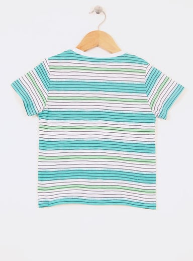 POLERA ALGODÓN NIÑO BABY HARVEST RAYAS CUELLO BOTON - 2
