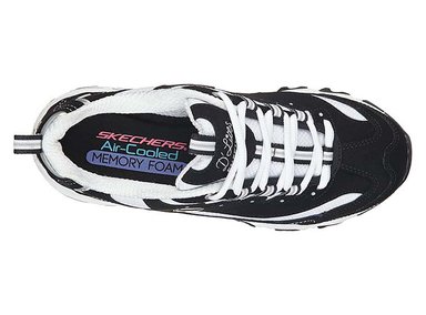 ZAPATILLAS MUJER SKECHERS URBANAS NEGRO D LITES BIGGEST FAN - 6
