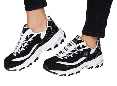 ZAPATILLAS MUJER SKECHERS URBANAS NEGRO D LITES BIGGEST FAN - 1