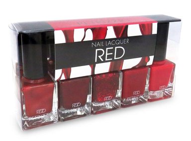 SET 5 ESMALTES DE UÑAS PETRIZZIO RED 2 11 ML - 1