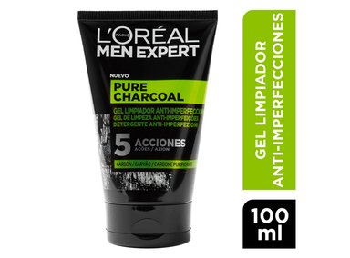 LIMPIADOR FACIAL LOREAL GEL MEN EXPERT PURE CHARCOAL 100 ML - 1