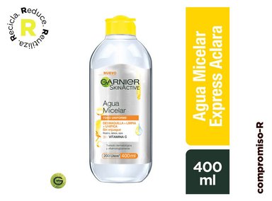 AGUA MICELAR GARNIER EXPRESS ACLARA 400 ML - 1