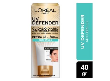 PROTECTOR SOLAR FACIAL LOREAL DERMO EXPERTISE UV DEFENDER ANTIBRILLO SPF 50+ 40 ML - 1
