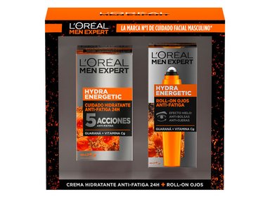 SET LOREAL MEN EXPERT HYDRA ENERGETIC 5 ACCIONES + ROLL ON ANTIOJERAS - 1