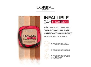 BASE DE MAQUILLAJE LOREAL POLVO INFALIBLE 180 ROSE SAND 9 GR - 4