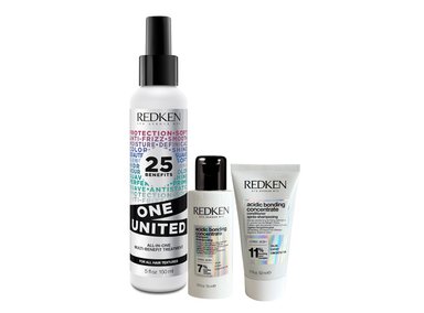 SET REDKEN ONE UNITED 150 ML + REPARACIÓN TOTAL CABELLO DAÑADO ACIDIC BONDING CONCENTRATE SHAMPOO 75 ML + ACONDICIONADOR 50 ML - 1