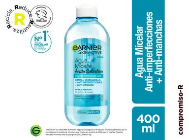 AGUA MICELAR GARNIER ANTIIMPERFECCIONES EXPRESS ACLARA 400 ML - 1