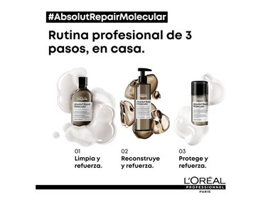 SHAMPOO LORÉAL PROFESSIONNEL SIN SULFATOS REPARACIÓN MOLECULAR PROFUNDA CABELLO DAÑADO ABSOLUT 500 ML - 5