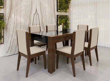 JUEGO DE COMEDOR RIPLEY HOME LORENZI 6 SILLAS CASTAÑO BALMES - 7