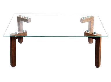 MESA DE CENTRO SPAZZIO JOCKEY NOGAL TUBO - 1