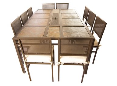 JUEGO DE COMEDOR TERRAZA RIPLEY HOME CON BRASERO GRANDE 10S - 1