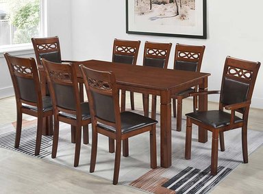 JUEGO DE COMEDOR ZOY HOME CAPRI 6 SILLAS 2 SITIALES CAFÉ - 2