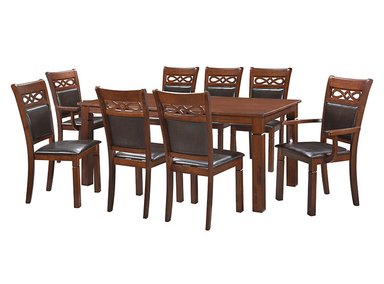 JUEGO DE COMEDOR ZOY HOME CAPRI 6 SILLAS 2 SITIALES CAFÉ - 1