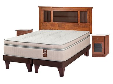 JUEGO DE DORMITORIO FLEX CAMA EUROPEA MÁXIMO COBRE BD 2 PLAZAS CHOCOLATE + MADERAS LORRAINE - 2
