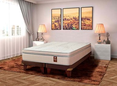 JUEGO DE DORMITORIO FLEX CAMA EUROPEA MÁXIMO COBRE BD 2 PLAZAS CHOCOLATE + MADERAS LORRAINE - 5