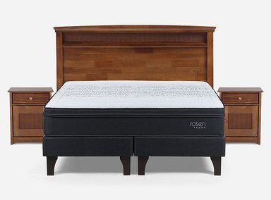JUEGO DE DORMITORIO ROSEN CAMA EUROPEA TEMPO BD 2 PLAZAS + SET VENETO - 1