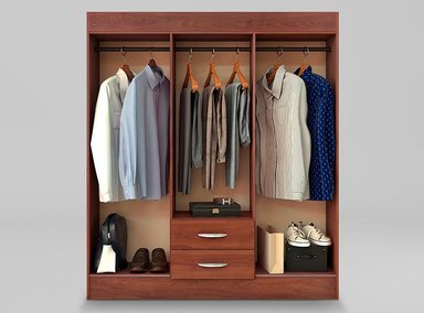 CLOSET CIC TRANCURA 6 PUERTAS / 2 CAJONES 156 CM CEREZO - 3