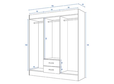 CLOSET CIC TRANCURA 6 PUERTAS / 2 CAJONES 156 CM CEREZO - 5